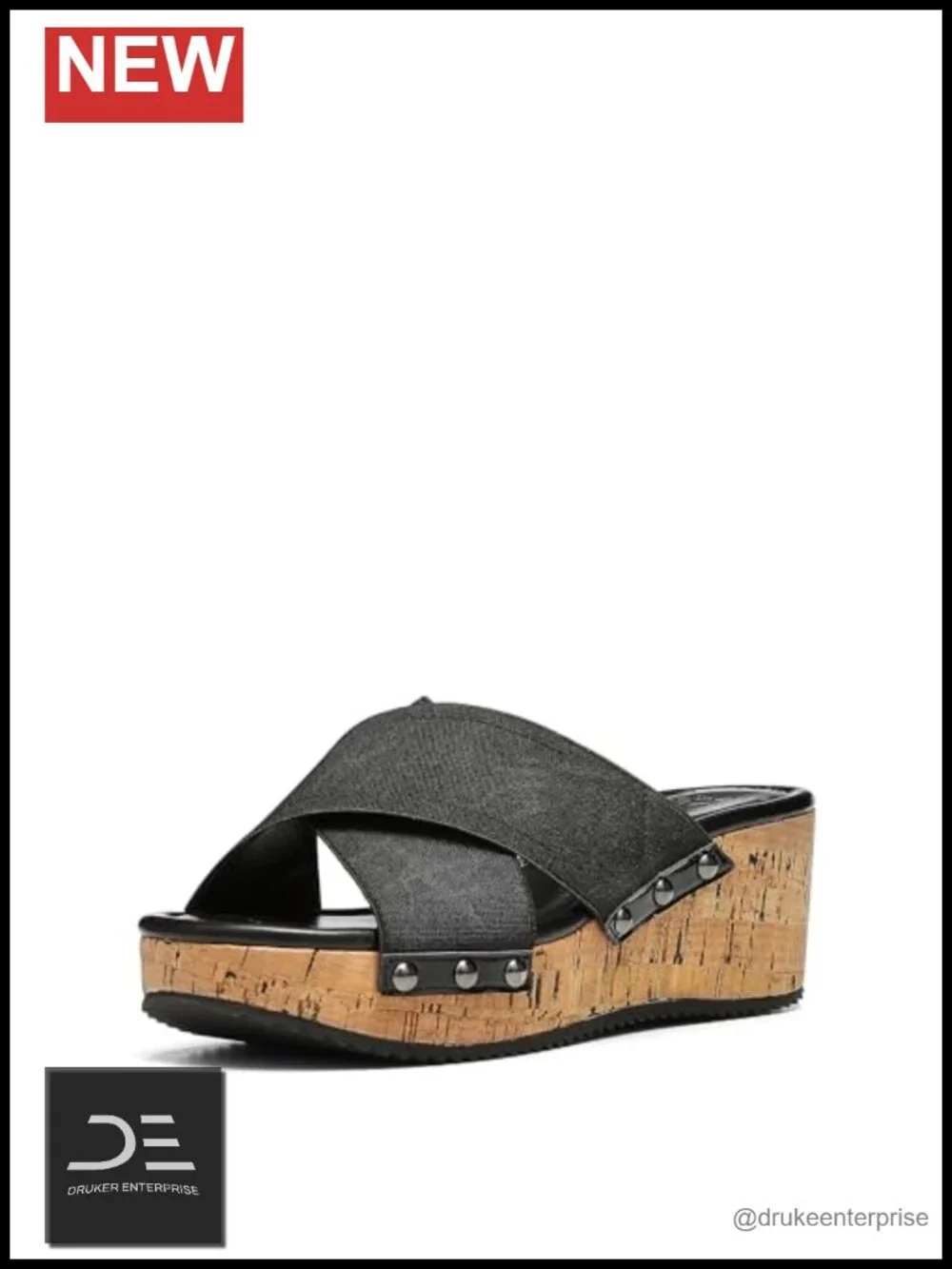 Women's Wedge Sandals Cork Platform Memory Foam Slip On